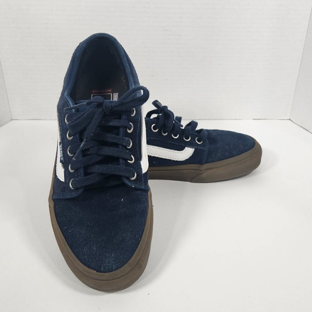 VANS Old Skool Sneakers Navy Blue Canvas Suede Sneakers Men's Size 7.5